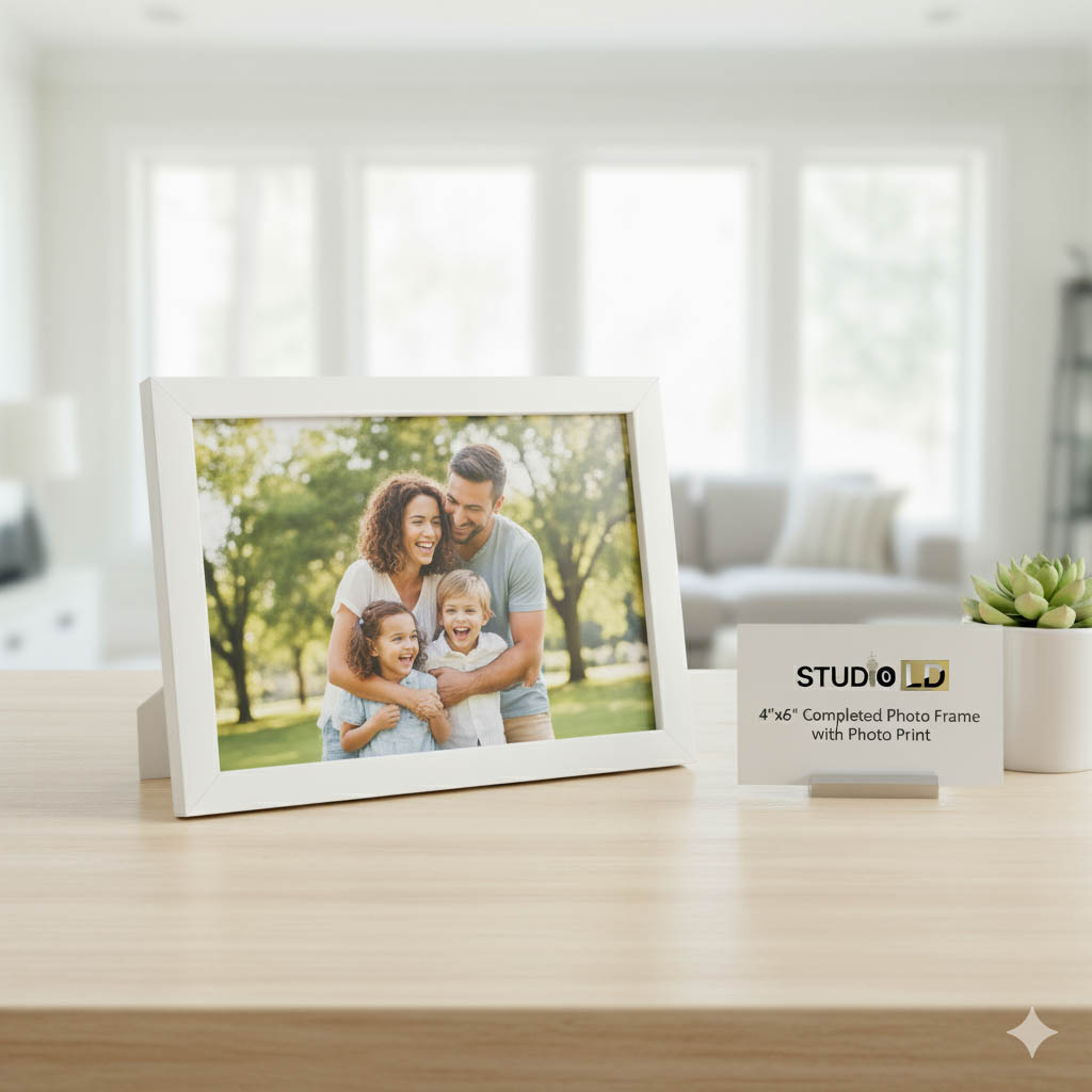 Studio LD Digital Shop - White Photo Frame 4R -4X6 with Print